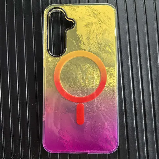 Чохол TPU Shiny Mountain (MagFit) для Samsung Galaxy S25 Yellow / Pink - фото 4