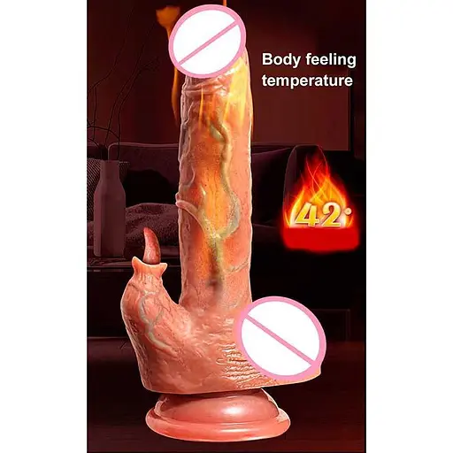 Реалистичный вибратор с подогревом для женщин 7 скоростей 19,5 см USB бежевый - фото 5