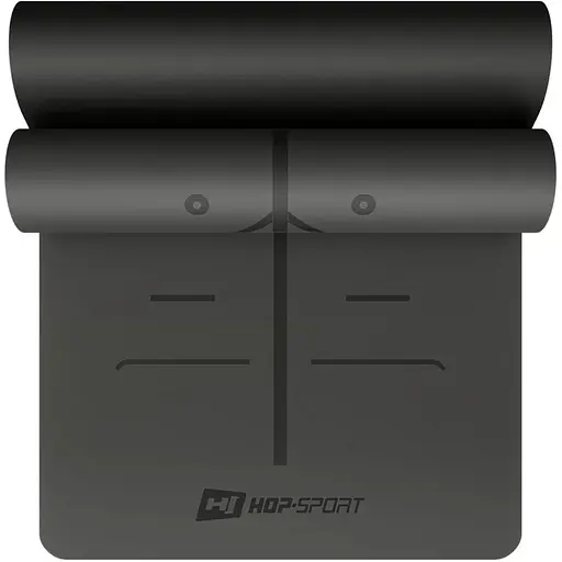 Йога-мат Hop-Sport PU 0,5см 183 x 68см HS-P005GM черный - фото 2