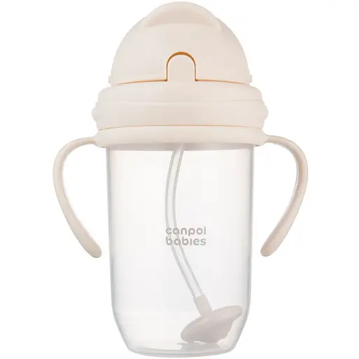 Кружка непроливайка Canpol babies з трубочкою та обтяжувачем 270 мл кремова (56/623_cre) - фото 2