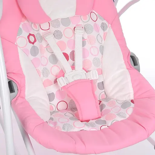 Качели-шезлонг 2 в 1 El Camino ME 1028 SENSA Circles Pink, 5 скоростей качания - фото 5