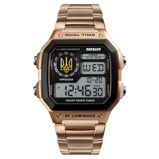 Наручные часы мужские 011RGUAGD Тризуб золото Розовое Золото + Коробка. Patriot acs0031020 - фото 6