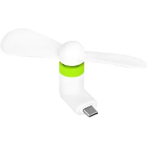 Вентилятор мобильный Type-C бело-зеленый - фото 1