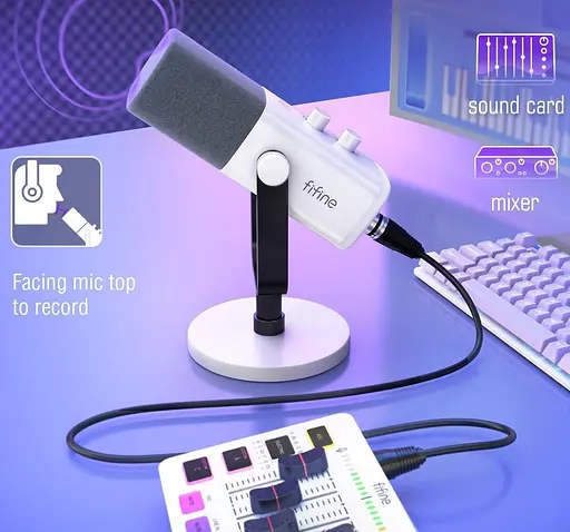 Мікрофон Fifine AM8W USB/XLR White (AM8W) - фото 4