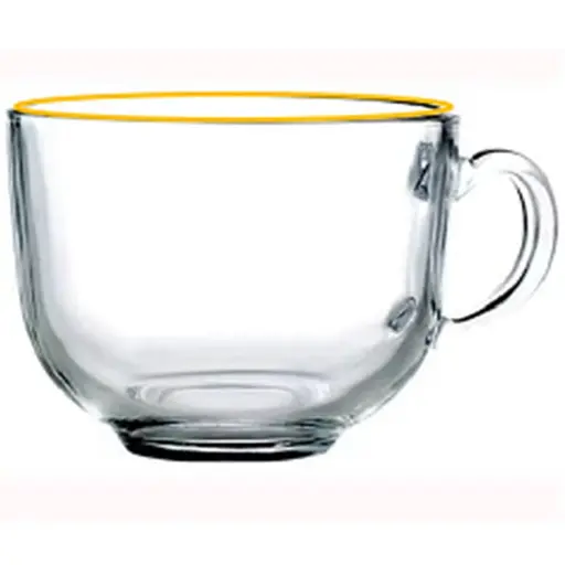 Чашка S&amp;T Очень 450 мл прозрачная золотой кант (7377) - фото 1