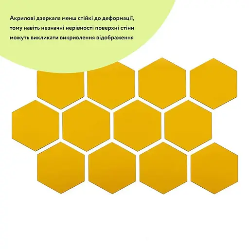 Дзеркальний декор Wall Sticker SW-00002517 акриловий самоклеючий 125х105 мм 12 шт. золото - фото 2