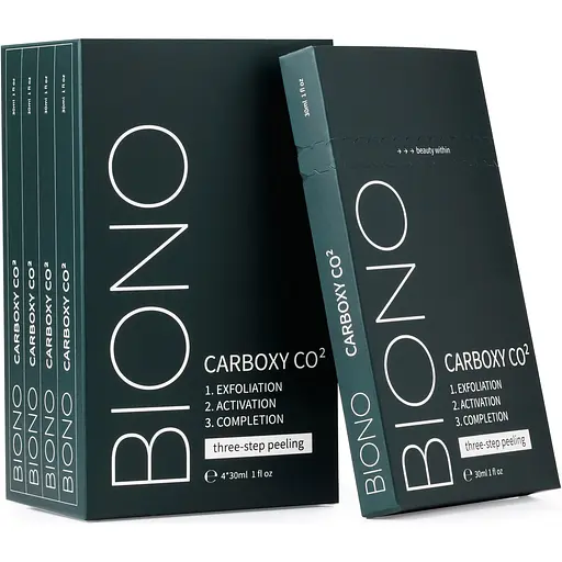 Набір для догляду за обличчям Biono Carboxy CO² Трьохетапна процедура 120 мл (4 шт. x 30 мл) (BN_CRB_4) - фото 2