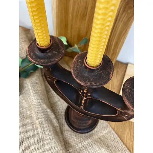 Свічник на три свічки керамічний (глиняний) різьблений - фото 6