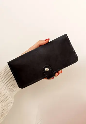 Кожаный портмоне 7.0 Черный Crazy Horse - фото 1