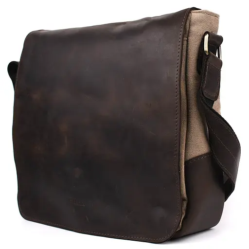 Шкіряна чоловіча сумка через плече TARWA 30х32х7,5 см nsa0001245 - фото 5