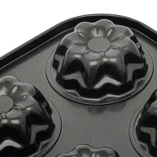 Форма для выпечки кексов и маффинов на 6 ячеек с антипригарным покрытием "Цветы №4" 26.5х18.5х2.8 см, A-plus Черный 85662 - фото 9