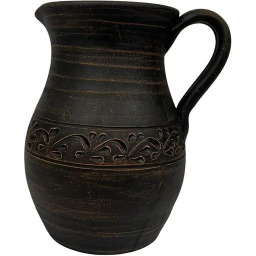 Глечик молочена кераміка Декор з ручкою висота 19 см 1.5 л Український глиняний посуд