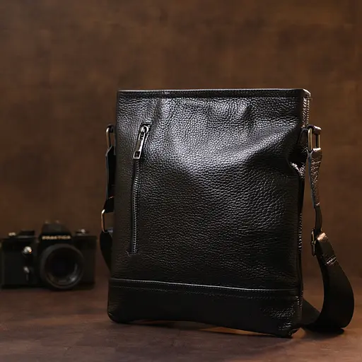 Кожаная мужская сумка через плечо SHVIGEL 24х26 см 000200033 - фото 7