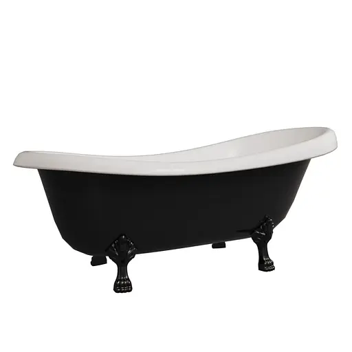 Ванна отдельностоящая глянцевая Amdcon Symphony 167x78 черная из литого камня черные ножки SYMFONYA_167_bl_BLACK_HL Черный - фото 8