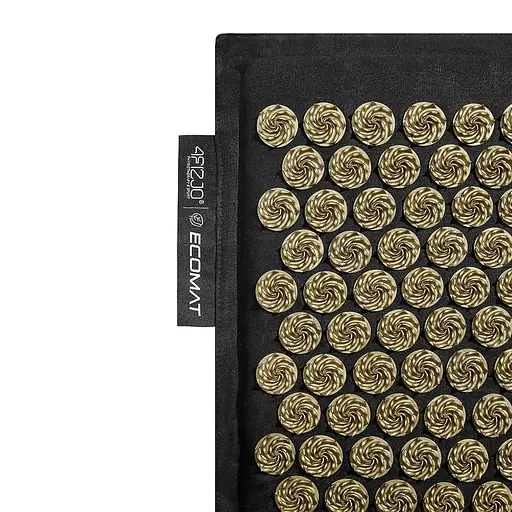 Коврик акупунктурный 4FIZJO Eco Mat Аппликатор Кузнецова с подушкой 68 x 42 см Black/Gold 4FJ0179 (P-5907739311566) - фото 4