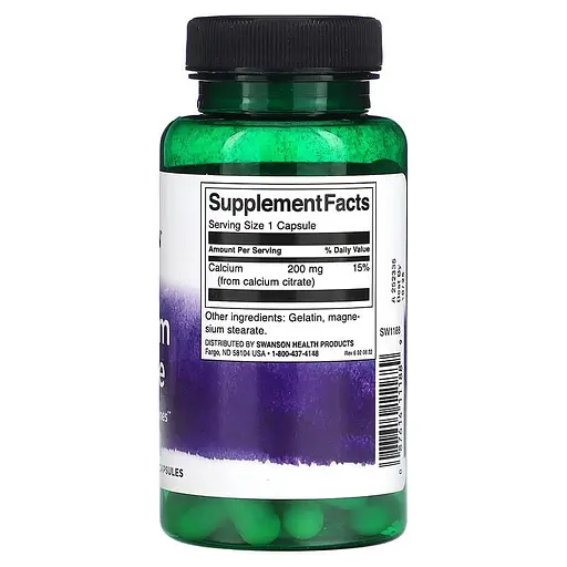 Кальция цитрат Swanson Calcium Citrate 200 mg 60 caps (1086-100-13-1349710-20) - фото 2