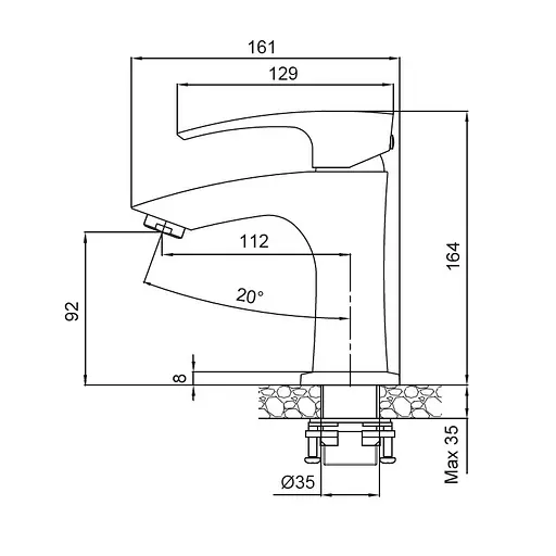 Змішувач для раковини Koer KB-10007-01 (KR3438) - фото 2
