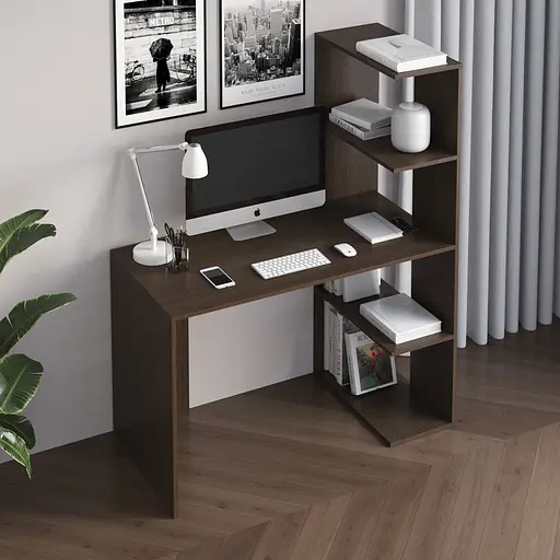 Комп’ютерний стіл Vays M-17, письмовий з боковим стелажем зправа, ЛДСП, 120×60×148 см - для дому, навчання, офісу - фото 9