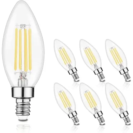 ELINKUME C35 Лампа Едісона E14 6 Вт Свічка розжарювання Світлодіодна лампа Тепла біла лампа 6 шт.