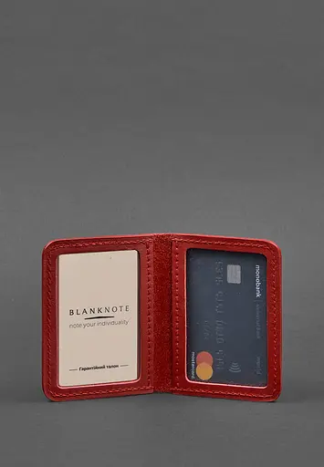 Кожаная обложка для ID-паспорта и водительского заседания 4.1 красная с гербом - фото 4