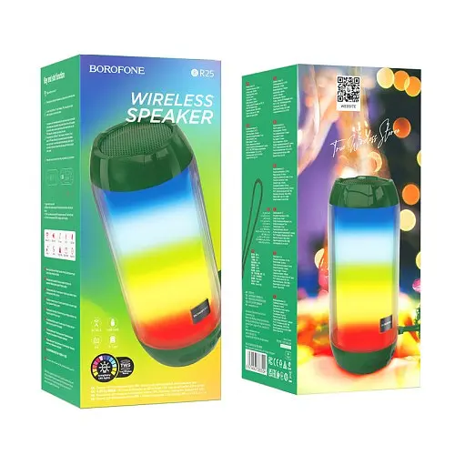Акустична система Borofone BR25 Crazy sound colorful luminous темно зелена - фото 3