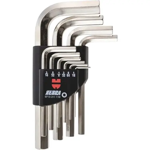 Набір ключів Wurth Г-подібних HEX SW1/16 - 1/2" 10 шт. Zebra (арт. 0715311110) - фото 1