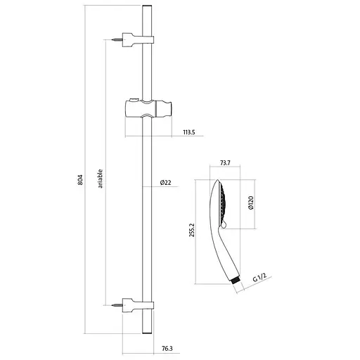 Душовий гарнітур Cersanit Senti S951-020 - фото 2