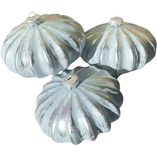 Набір ялинкових іграшок Dashuri Зефір 3 штуки по 12 см із срібною поталлю, блакитний 14190307