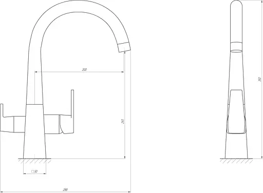Смеситель для кухни под осмос Globus Lux GLLR-0999-1-Onix Черный - фото 5