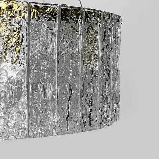 Підвісна латунна люстра із крижаними пластинами Ø 100 см | Line F | Арт. MJ360-1000 AB - фото 2