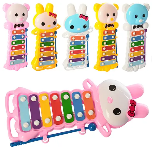 Ксилофон, 7 тонов, с палочкой (в ассортименте) - фото 2