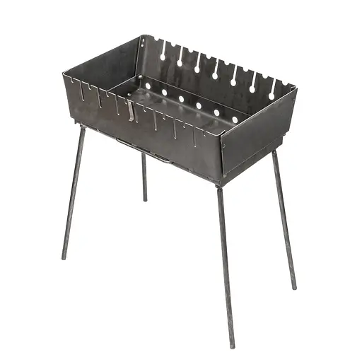 Розкладний розбірний мангал чемодан дворівневий на 8 шампурів, Wood&Steel Чорний 82022 - фото 2