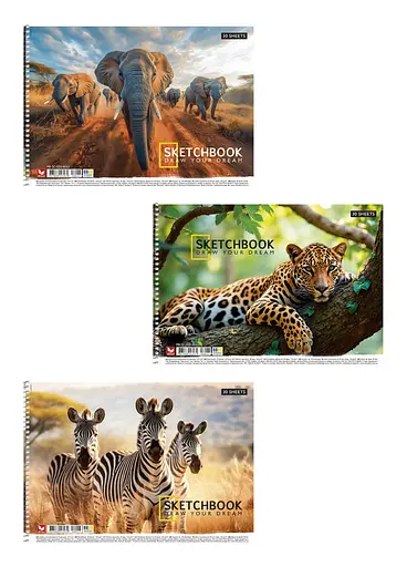 Комплект 3 шт. альбомів для малювання. Альбом Школярик А4 30 арк. 120г/м2 8043 4823088243970 - фото 1