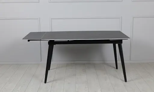 Стол Люкс черный мат 1400/2000х900х760 черные ноги - фото 5