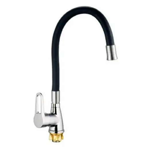 Смеситель для кухни Mixxus SOP4-045 с черным силиконовым изливом MI6487 Хром - фото 1