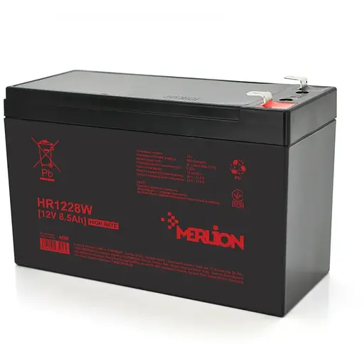 Акумуляторна батарея MERLION HR1228W, 12V 8,5Ah ( 151 х 65 х 94 (100) ) Black Q10/420
