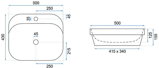 Умивальник Rea Marika 50 накладний білий REA-U9611, Білий - фото 7