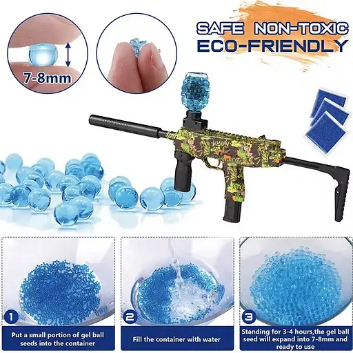 Бластер автоматический OldBro MP9 Gel Ball с гель шариками орбиз 10500 шт. eXtream white - фото 3