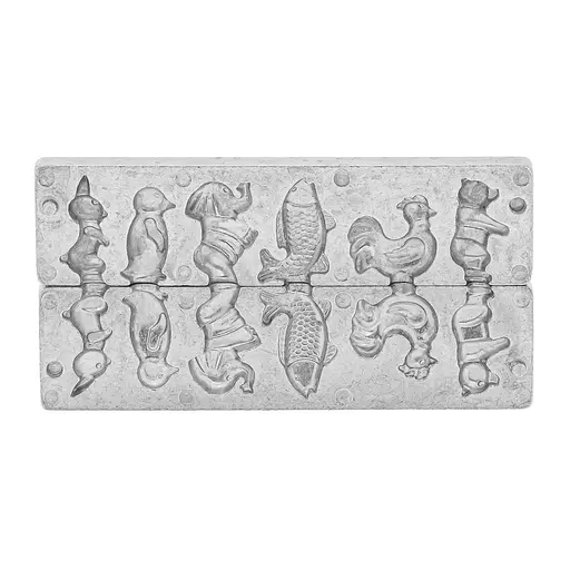 Форма для приготовления леденцов и конфет "Зайчик, Пингвин, Слон, Рыбка, Петушок, Мишка", ХЕАЗ Серебристый 85992 - фото 9