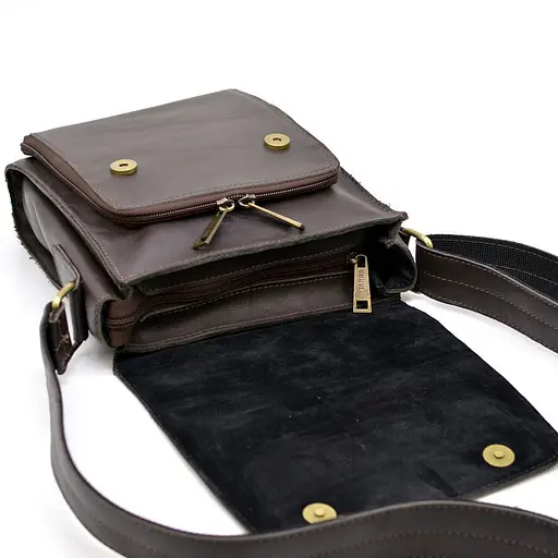 Кожаная мужская сумка через плечо TARWA 26х22х6 см sum0025841 - фото 6