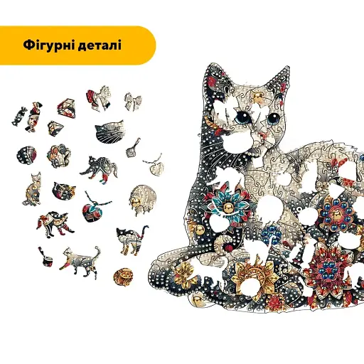 Пазл деревянный Киса Бусинка, А3, 200 элементов, Деревянная коробка - фото 3