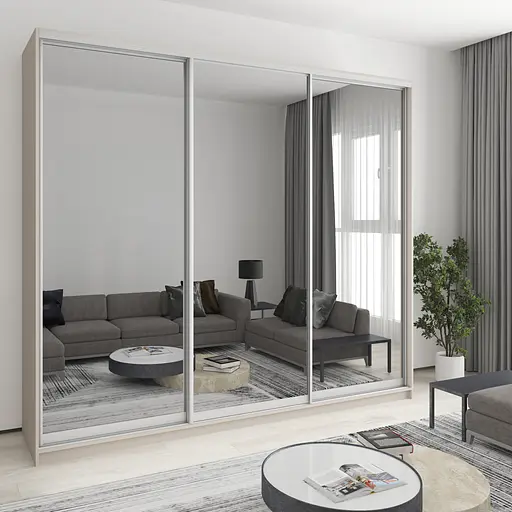 Шафа-купе тридверна MebelStar Комбо AL 3 Дзеркала 270x60x240 см Кашемір (MBS-2217)