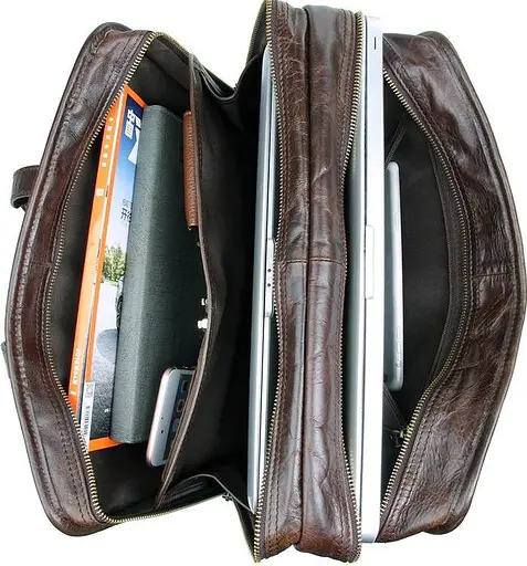 Чоловіча шкіряна сумка Vintage 38х26,5х15 см 000154327 - фото 8