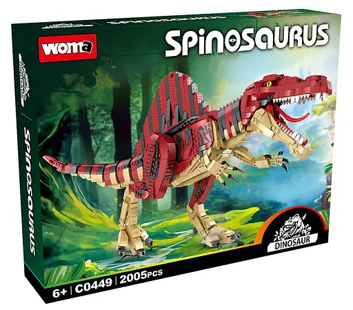 Конструктор динозавр  WOMA Спинозавр из коллекции Динозаври большой детский  2005 деталей - фото 4