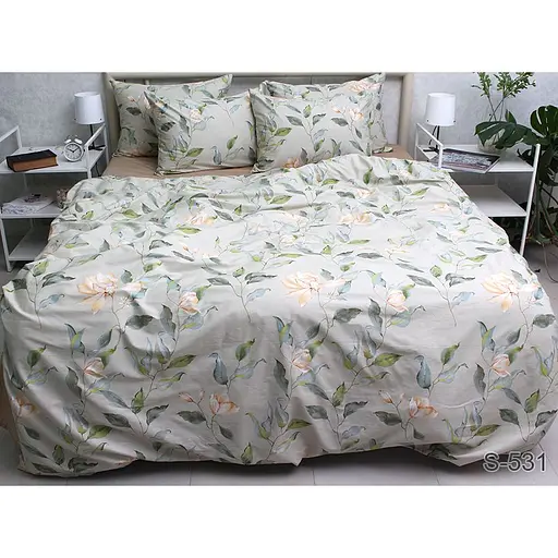 Комплект постільної білизни TAG Tekstil з компаньйоном 2-спальний 000267397 (S531)