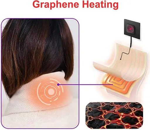 Розумний графеновий шарф PopWarm, грілка для шиї, розумний електричний шарф з 3 рівнями підігріву, шарф для шиї Painel, шарф - фото 2