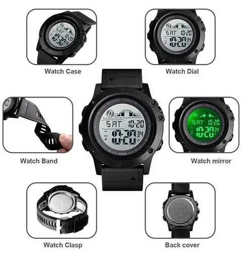 Чоловічий наручний годинник Skmei 1476 (Чорний) - фото 3