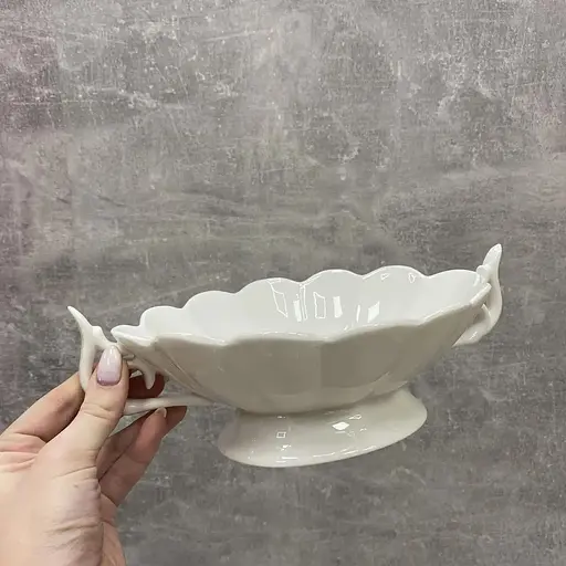 Фарфоровая фруктовница Stenson MC-3241-14 Ваза для фруктов и конфет Роскошь диаметр 35,5 см Белый - фото 4