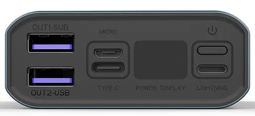 Павербанк ColorWay Gray 20 000 mAh / 22.5 Вт (CW-PB200LPH3GR-PDD) - фото 4