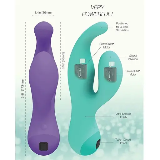 Вібратор-кролик з сенсорним управлінням Swan Touch Solo Teal - фото 6